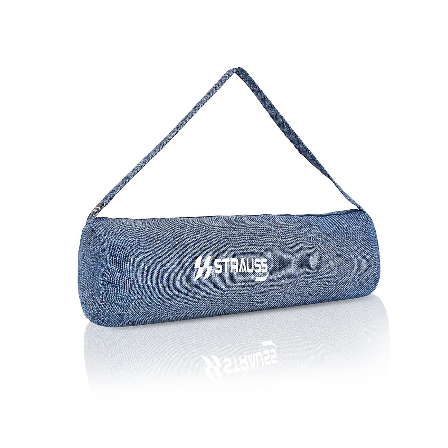 Strauss Jute Duffel Bag: Eco-Friendly, Washable, Durable for Men & Women. Ideal for Gym, Yoga, Pilates, Travel. Color: Blue.