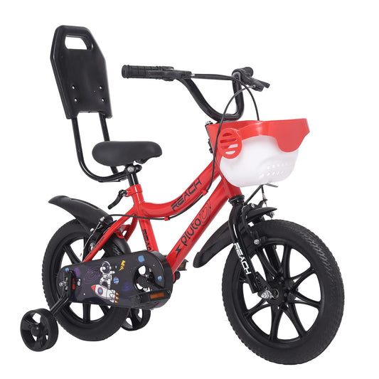 Reach Pluto 14T Juniors Kids Cycle with Training Wheels, 90% Assembled, 12-Inch Frame, Ideal for 3 ft Height, Ages 2-5 Years