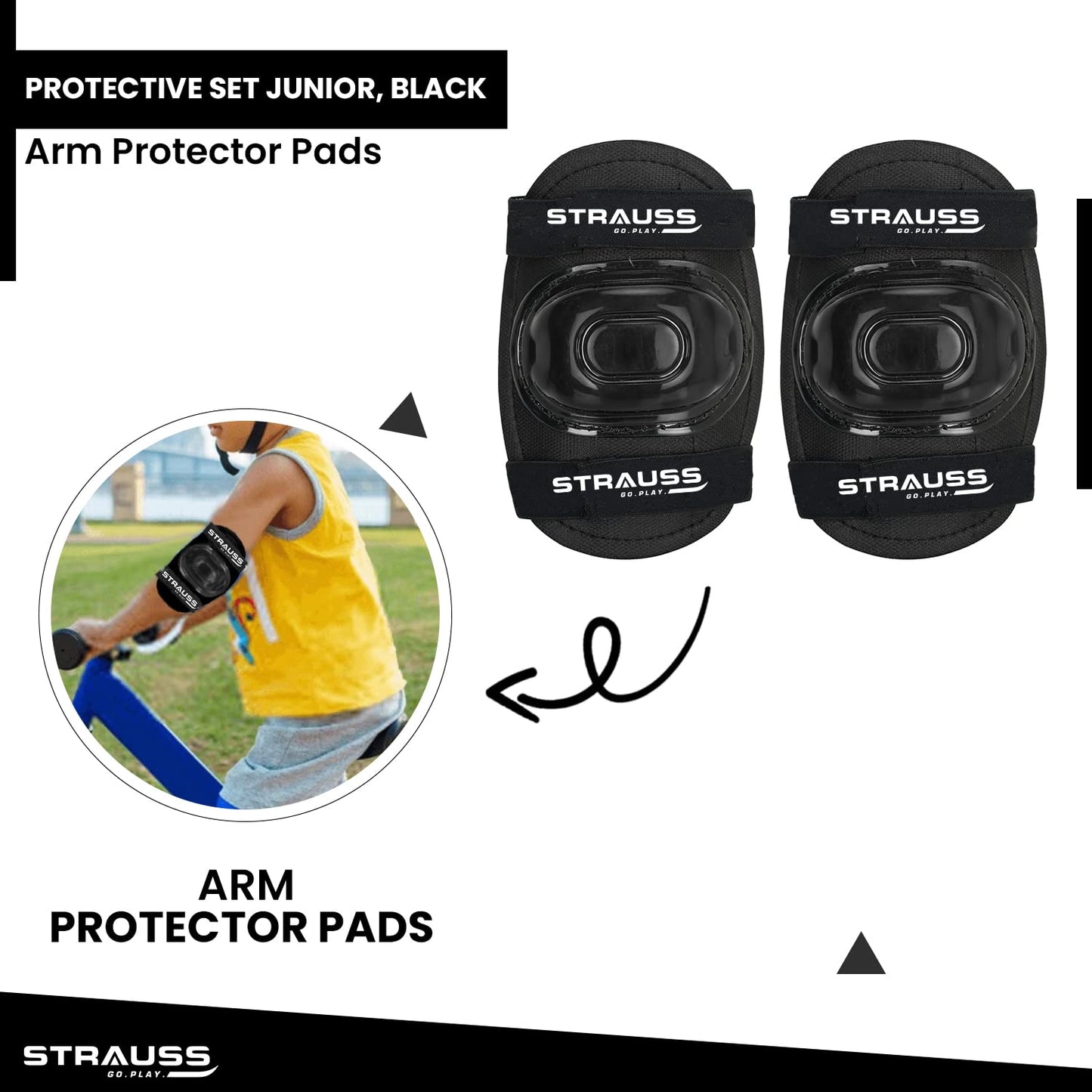 Strauss 4-Piece Roller Skating Protective Set: Helmet, Knee Pads, Elbow Pads, Wrist Guards. All-in-One Safety Gear for Skaters, Riders, Cyclists.