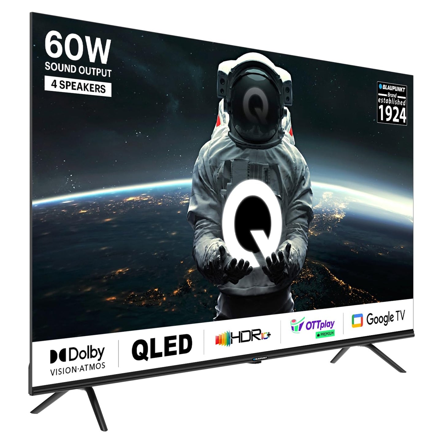 Blaupunkt 164 cm 65 inches Quantum Dot Series 4K Ultra HD QLED Google TV 65QD7030 Black