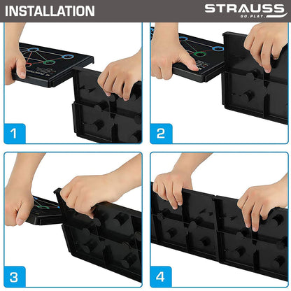 Strauss Multifunctional Portable Push Up Board 16 in 1 Body Building Exercise Tools  Durable  Foldable  Push Up Board for Men-Women