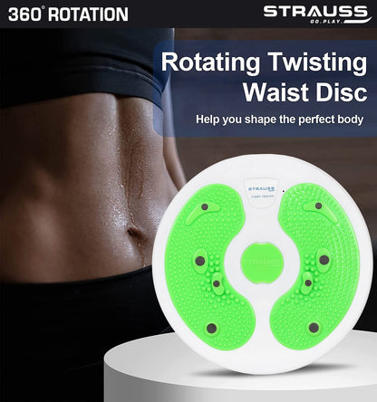 STRAUSS Tummy Twister  Tummy Trimmer Abs Roller  Shaper for Women  Men  Exercise Machine with Non-Slip Surface  Ideal Equipment for Home Workouts Green