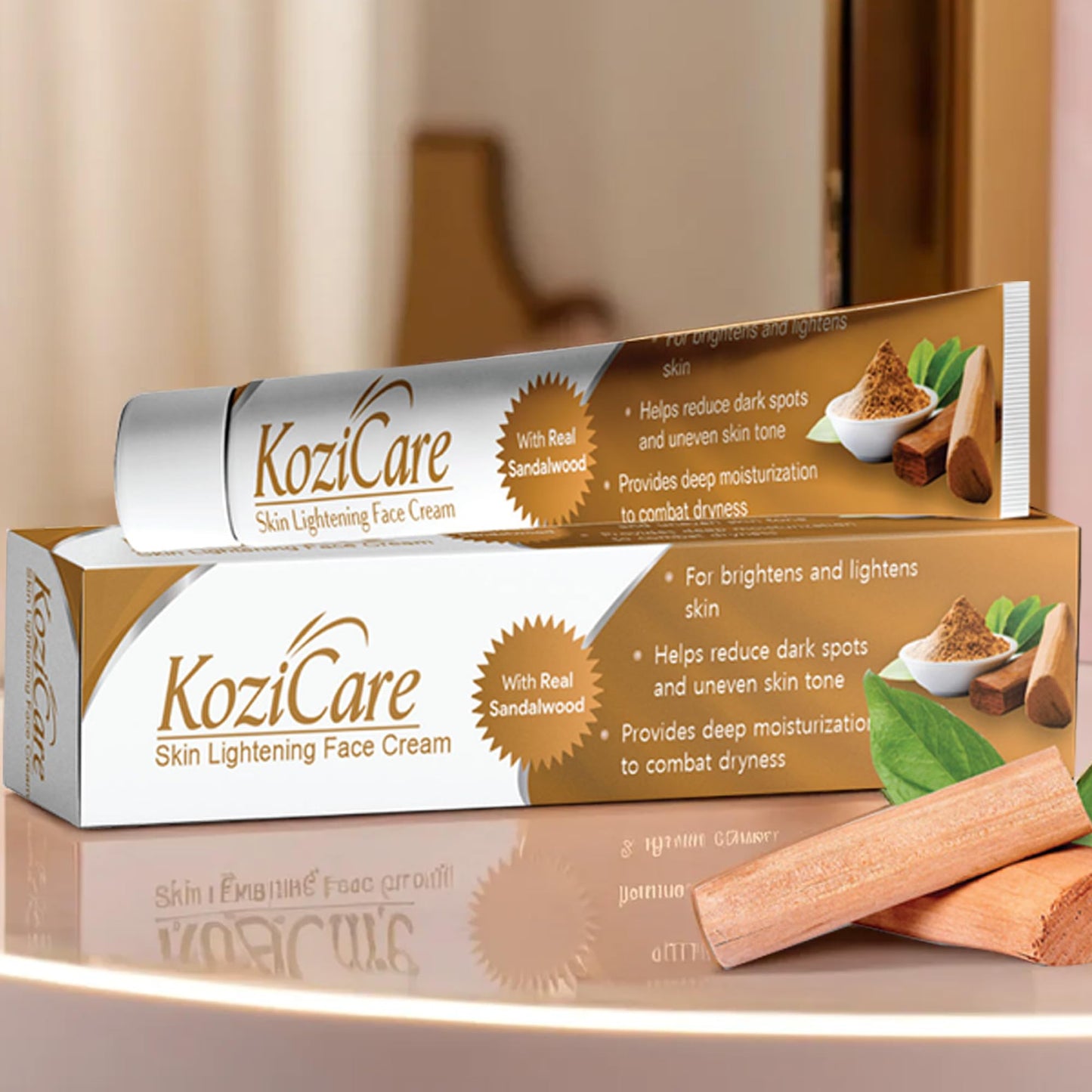 Kozicare Cream For Dry Skin  Kojic Acid Cream  Tan Removal Cream Sandalwood Face Cream For Women  Moisturizer For Dry Skin  Skin Brightening Cream - 15 gm