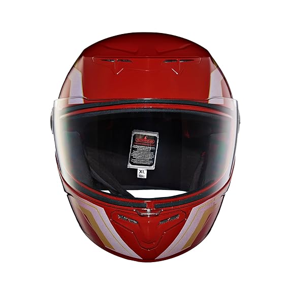 Royal Enfield TPEX Full Face Camo MLG Helmet with Clear Visor Gloss Red