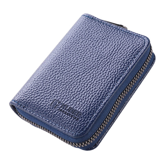 Homestic Card Holder Wallet for Men WomenDebit Credit Card HolderWallet for Id Visiting Card Buisness CardRFID ProtectedZipper ClosureBlue