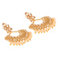 Yellow Chimes Ethnic Golden Kundan Studded Pearl Chand Bali Earrings for Women and Girls