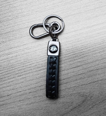 Hyundai leather CAR Keychain in premium Metal finish