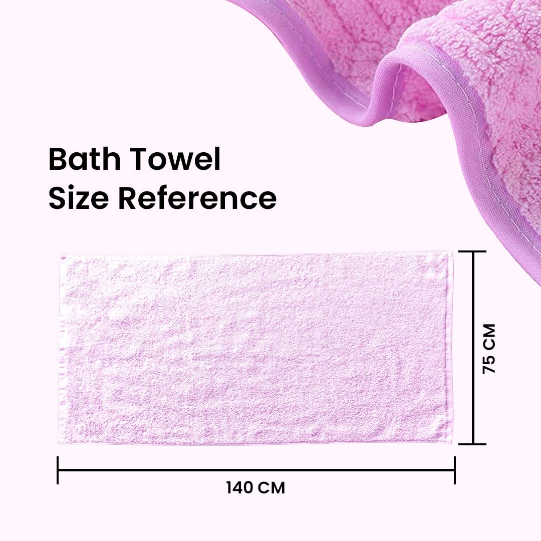 The Better Home Microfiber Bath Towel, Soft, Lightweight, Absorbent, Quick Drying, 140cm x 70cm, Pack of 4 (Pink/Beige) or Pack of 2 (Pink/Green).