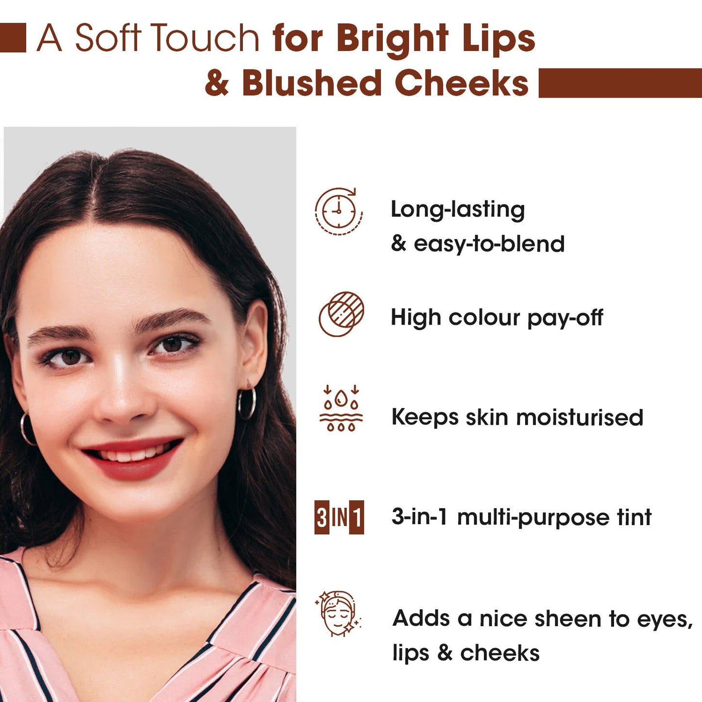 Mocha Brown Lip Cheek  Eye Tint