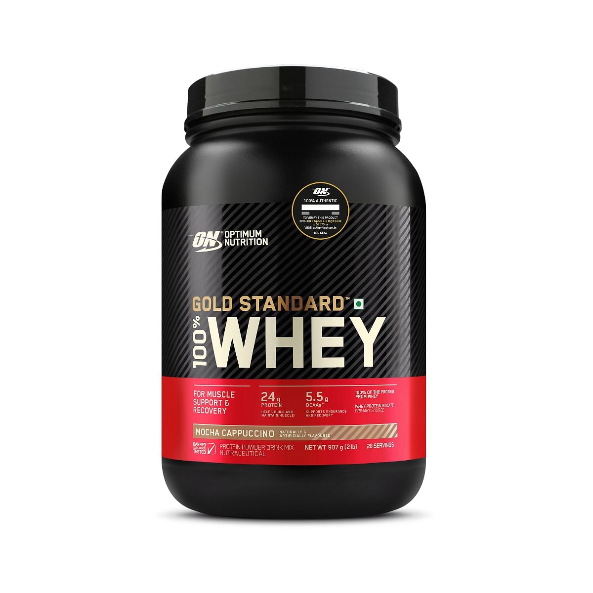 Optimum Nutrition Gold Standard Whey Protein 2 lbs Mocha Cappuccino for Muscle Support & Recovery, Vegetarian, Whey Isolate