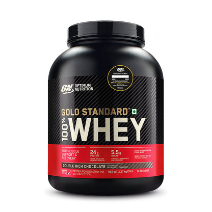 Optimum Nutrition Gold Standard Whey Protein 2.27 kg - Double Rich Chocolate & Micronized Creatine Powder 250g Unflavored with Free Shaker