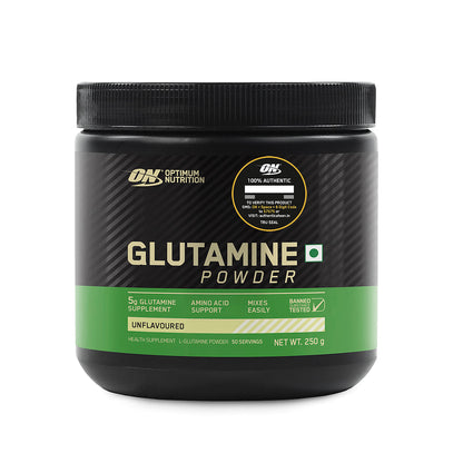 Optimum Nutrition ON L-Glutamine Powder- 250 Gram 50 Serves  5g Glutamine per serve for Amino Acid Support  Muscle Recovery Unflavoured.