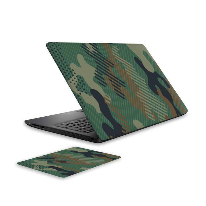 Military Green Laptop Skin and Mouse Pad Combo