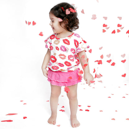 Sweet Kisses Long-sleeved Bamboo Bodysuit  Bloomers 2-pc Set