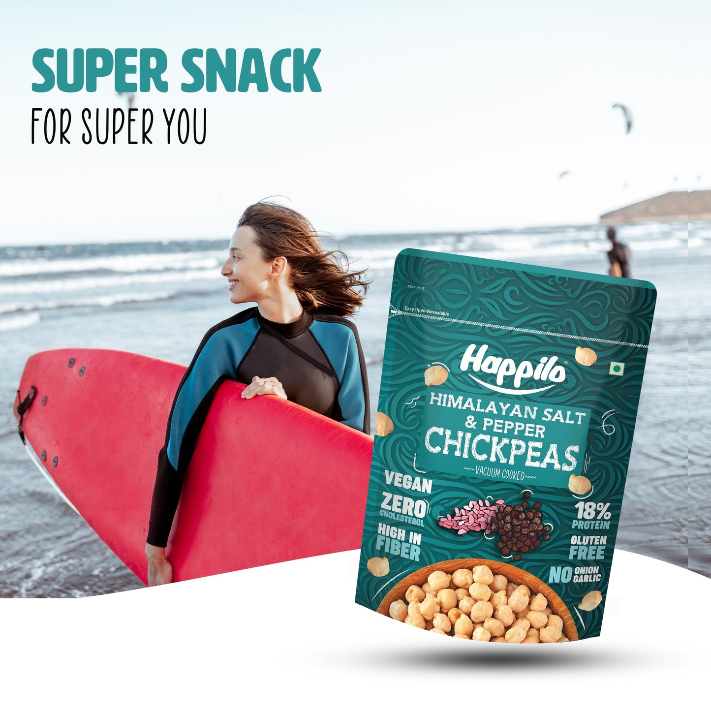 Happilo Premium Super Snack Himalayan Salt  Pepper Chickpeas 110g Crunchy and Delicious Super Healthy