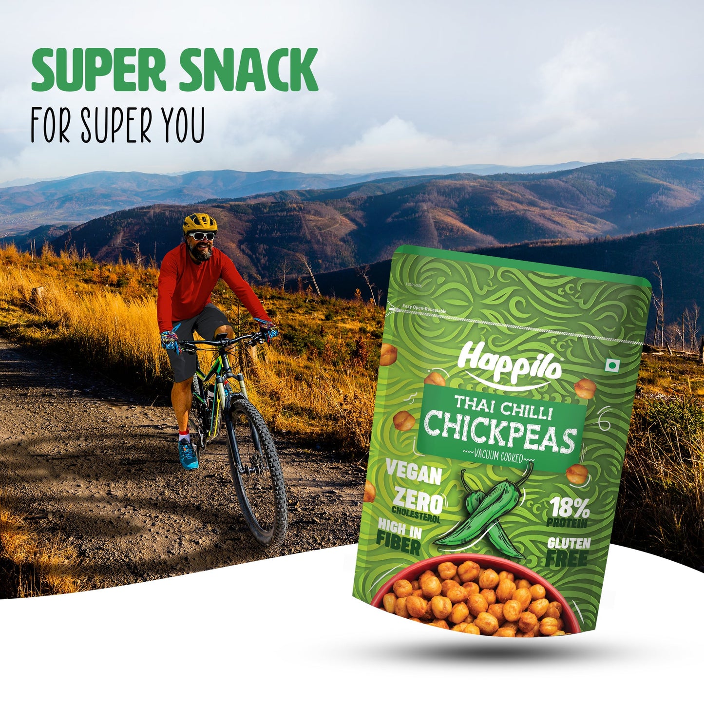 Happilo Premium Super Snack Thai Chili Chickpeas 110g Crunchy and Delicious Super Healthy