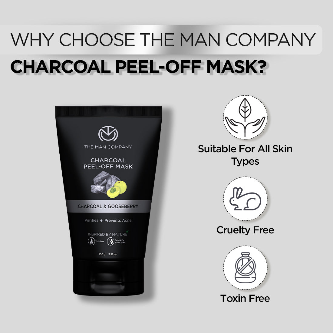 Charcoal Peel Off Mask  Charcoal  Gooseberry