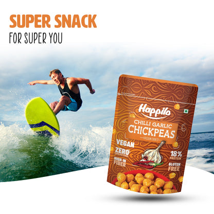 Happilo Premium Super Snack Chili Garlic Chickpeas 110g Crunchy and Delicious Super Healthy