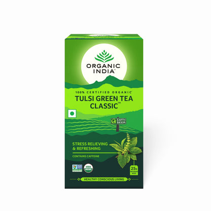 Organic India Tulsi Green Tea Classic 25 Infusion Bags