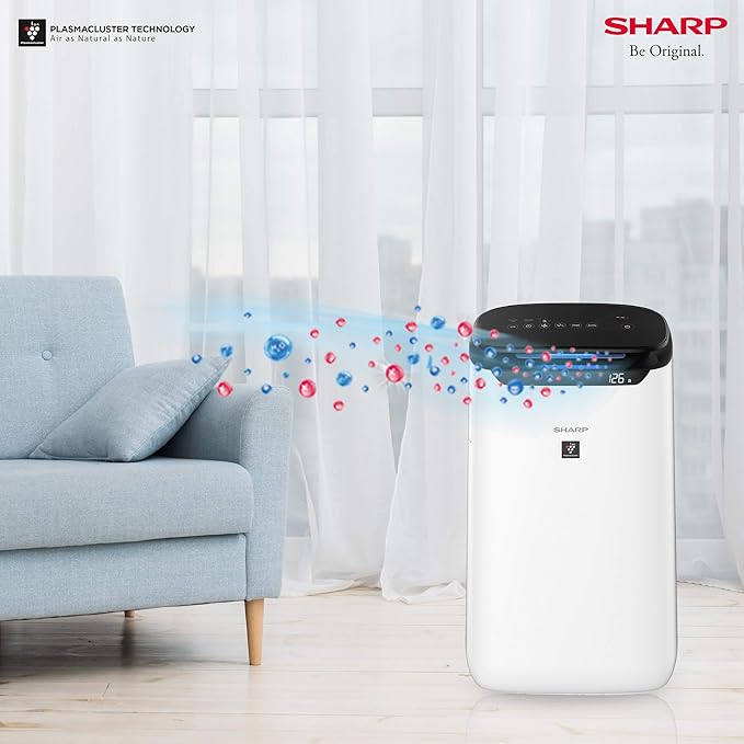 SHARP Room Air Purifier Fp-J60M-W With High Density Plasmacluster Ion Technology