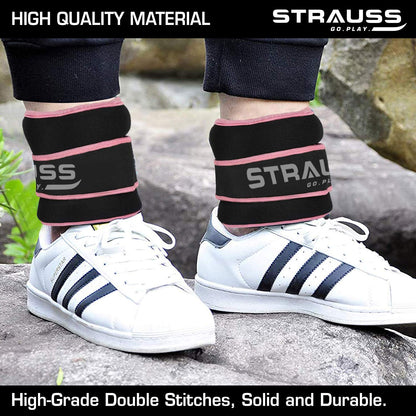 Strauss Round Shape Ankle Weight 1.5 Kg Each Pair Pink