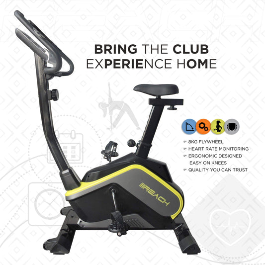 Reach B-400 Magnetic Exercise Cycle with 8 kg Flywheel  Easy on Knees with Adjustable Handles  Electro Magnetic Resistance System suitable for Men  Women of all ages