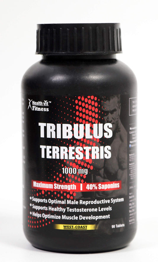 Healthvit Fitness Tribulus Terrestris 1000mg Maximum Strength 40 Saponins  Helps Muscle Development  Enhance Sports Performance - 90 Tablets