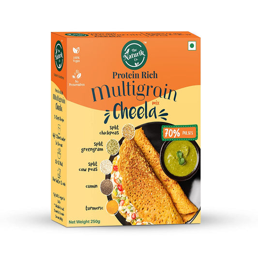 The Naturik Co Multigrain Cheela Mix 250g Ready to Cook ChillaDosa for Healthy Breakfast 70 Pulses 20 Protein Anytime Snack for Kids and Family