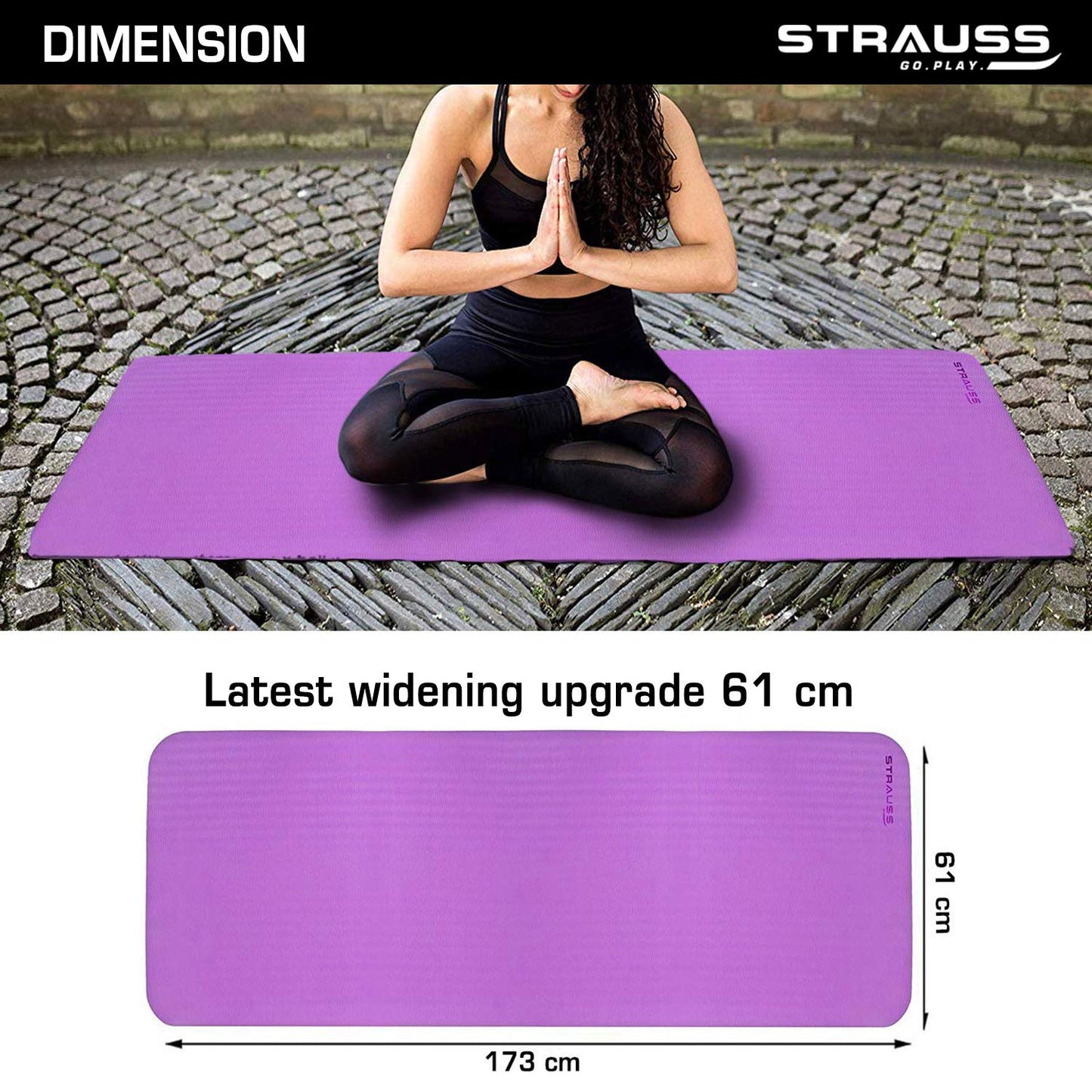 Strauss PE Eco-Friendly Yoga Mat 6 mm Purple