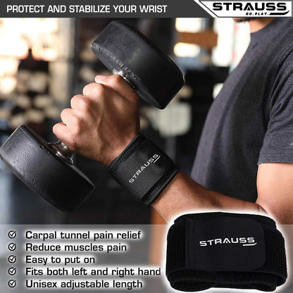 STRAUSS ST-1038B014PIG72MSUPEESDPKE5EZJE7Strauss Wrist Support Single Free Size Black