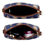 THE CLOWNFISH Garnet Series Printed Handicraft Fabric  Tapestry Crossbody Sling Bag for Women Ladies Single Shoulder Bag Shoulder Belt Dark Blue