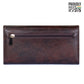 THE CLOWNFISH Alice Womens Wallet Clutch Ladies Purse with self Color Embroidery on Flap Dark Brown