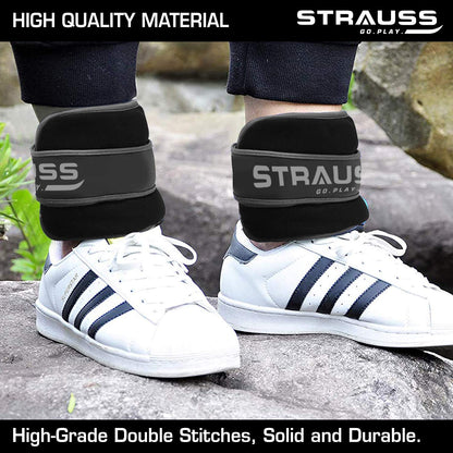 Strauss Ankle Weight-0.5 Kg- Grey Pair Round Belt