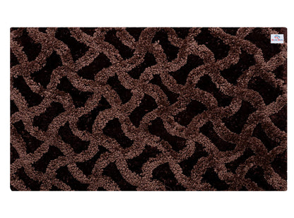 Heart Home Washable Non Slip Velvet Doormat for Indoor Dark Brown