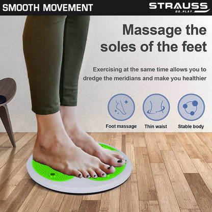 STRAUSS Tummy Twister  Tummy Trimmer Abs Roller  Shaper for Women  Men  Exercise Machine with Non-Slip Surface  Ideal Equipment for Home Workouts Green