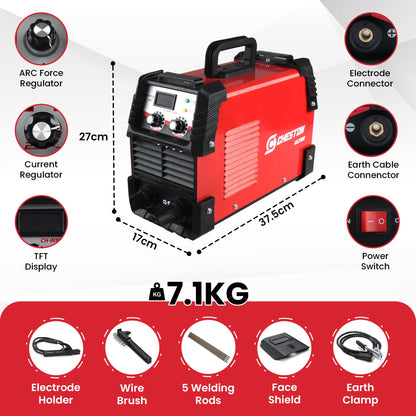 Cheston Ultra 300A Inverter Arc Welding Machine MMA LED Display Hot Start Welder with Mask & Rods for Steel, Iron, Aluminium, Copper, Metals.