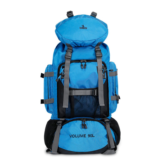 THE CLOWNFISH Summit Seeker 90 Litres Polyester Travel Backpack for Mountaineering Outdoor Sport Camp Hiking Trekking Bag Camping Rucksack Bagpack Bags Sky Blue