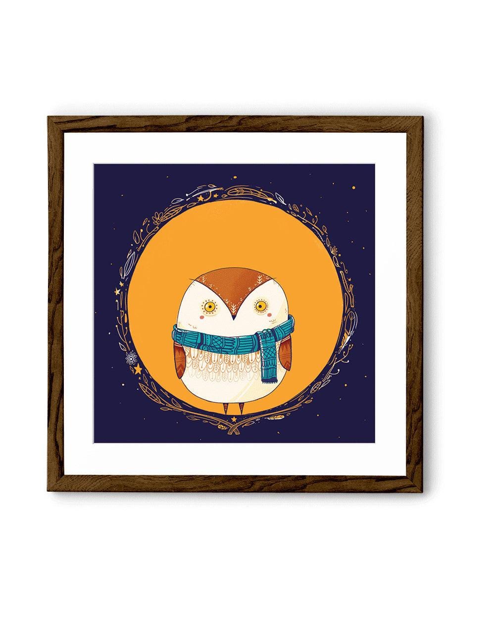 Circle Owl Orange Wall Art