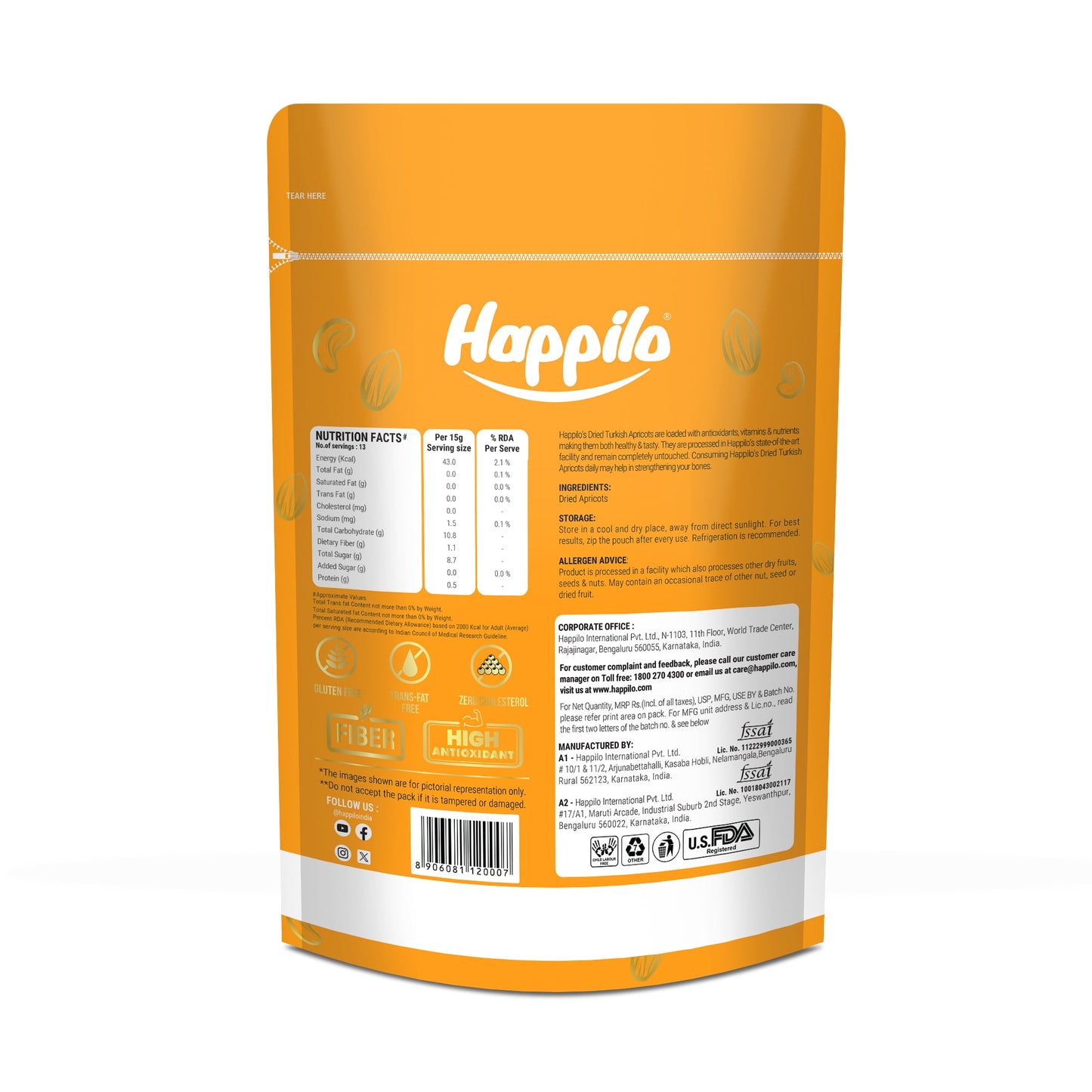 Happilo Premium Dried Turkish Apricots