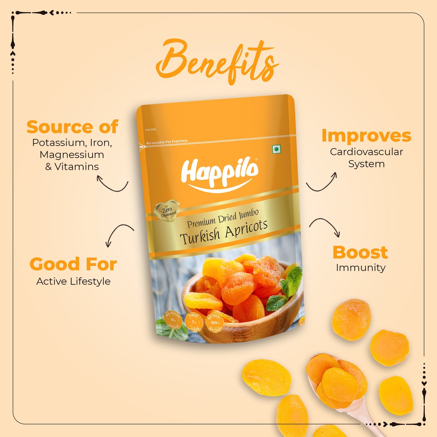 Happilo Premium Dried Turkish Apricots