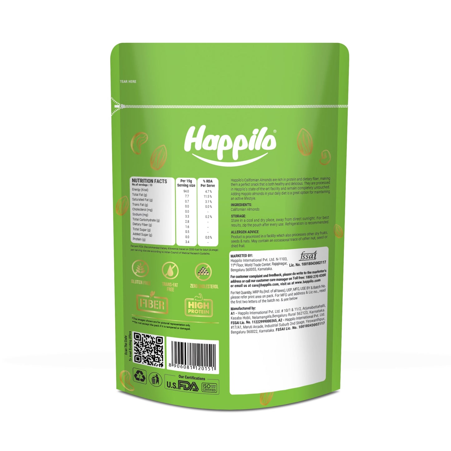 Happilo 100 Natural Premium California Almonds