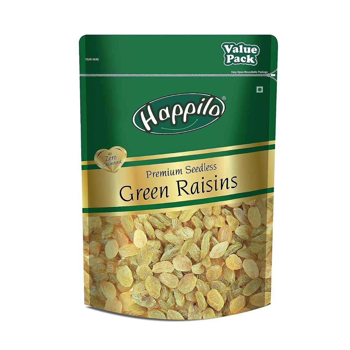 Happilo Premium Seedless Green Raisins 500g Value Pack