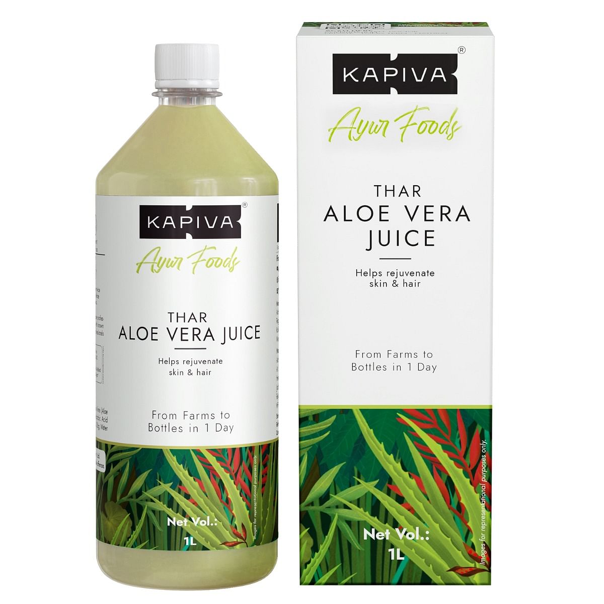 Kapiva Thar Aloe Vera Juice Rejuvenates Skin  Hair 1 L Unflavoured