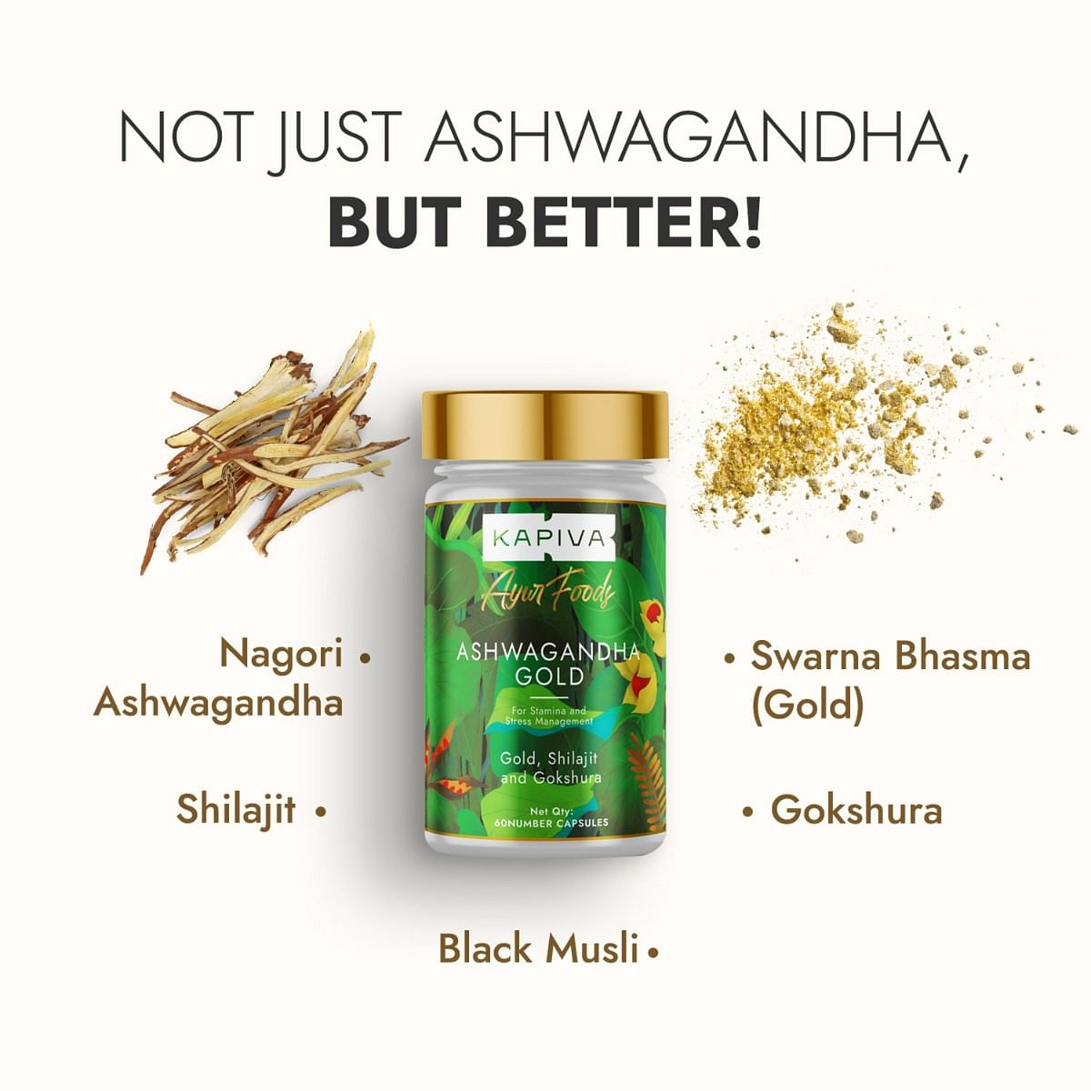 Kapiva Ashwagandha Gold Capsules  60 Caps