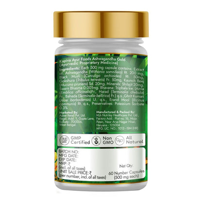 Kapiva Ashwagandha Gold Capsules  60 Caps