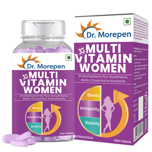 DR. MOREPEN Multivitamins for Women: Calcium, Vitamin-D, Biotin, Iron, Magnesium, Zinc, Green Tea, Pomegranate. Energy & Immunity Booster - 60 Veg Tablets