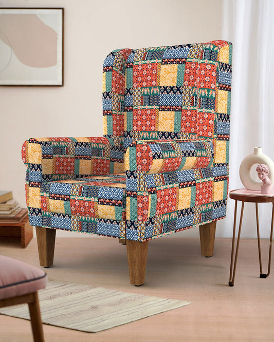 Begum Wing Chair-Boho Patches