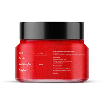 Hibiscus Body Scrub: Exfoliates, brightens, smooths, hydrates skin. For all skin types, body & feet. Unisex, 283g.