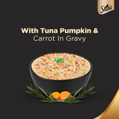 Sheba Tuna Pumpkin  Carrot In Gravy Rich Premium Adult Fine Cat Wet Food