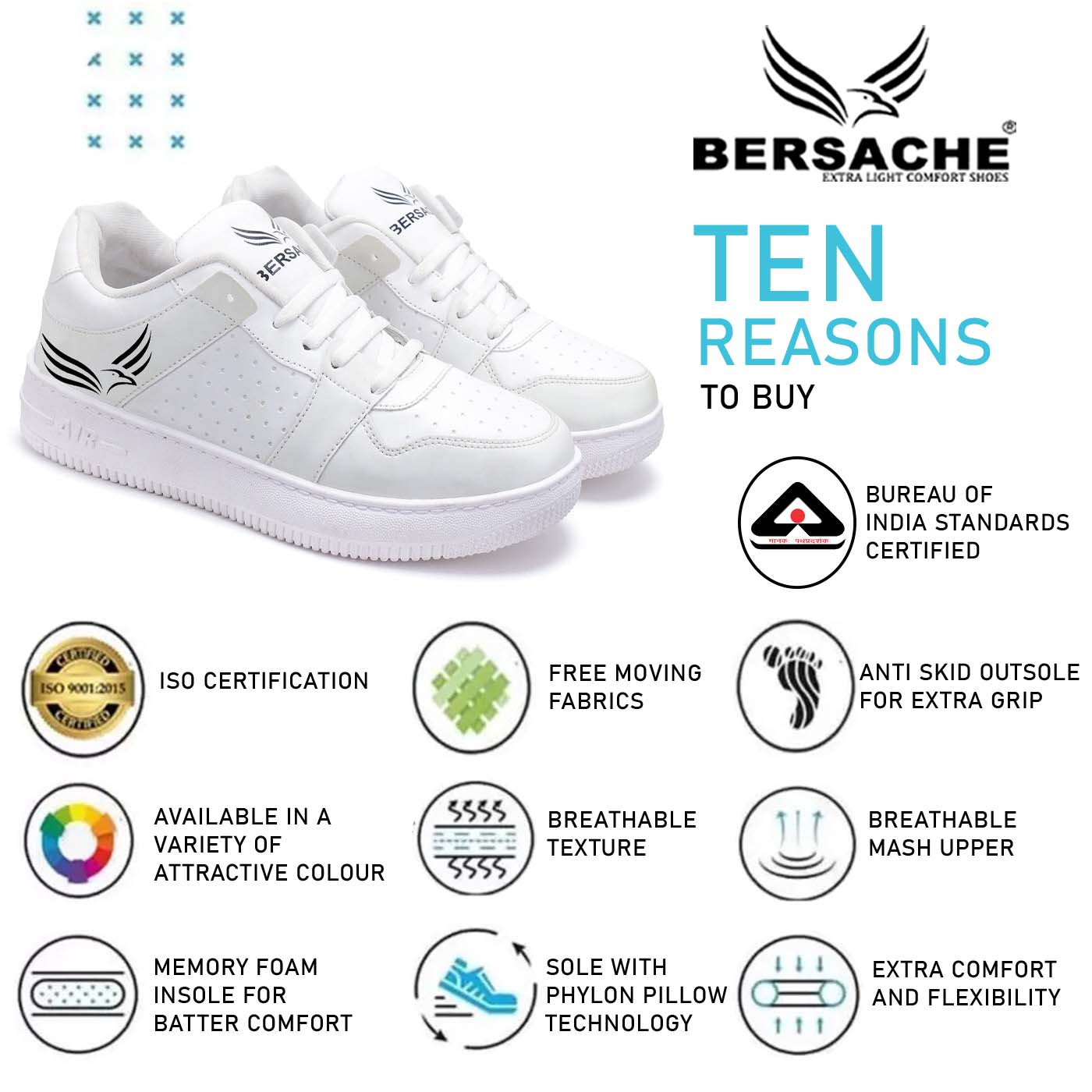 BersacheTrendy Color Changing Casual Sneaker Shoes For Men White-9054